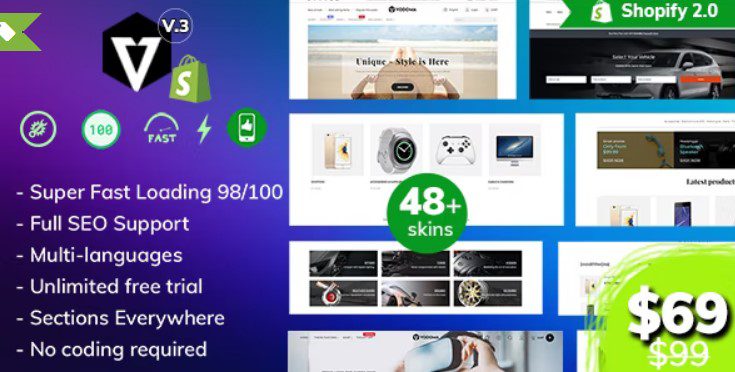 Vodoma v3.1.4 – 最快的多用途 Shopify 主题破解版下载