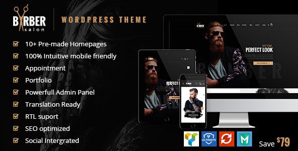 Barber v2.0.0 – 美发、纹身和美容沙龙 WordPress 主题下载