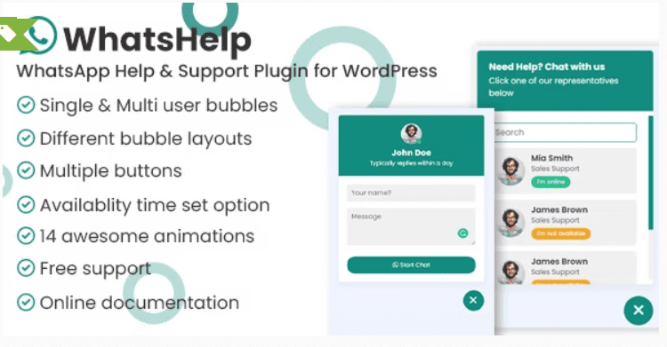 WhatsApp Chat Support Pro WordPress Plugin v3.5.1 WhatsApp在线聊天插件下载