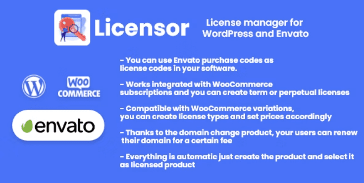 Licensor v1.0.1 – WooCommerce 和 Envato 的许可证管理器插件破解版下载