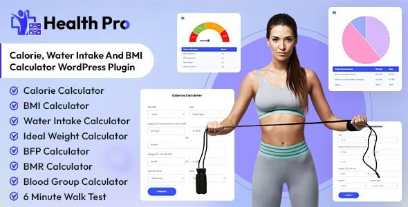 Health Pro v2.0.0 卡路里、水摄入量和 BMI 计算器 WordPress 插件下载