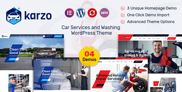 Karzo v1.6 – 汽车服务和清洗 WordPress 主题破解版下载