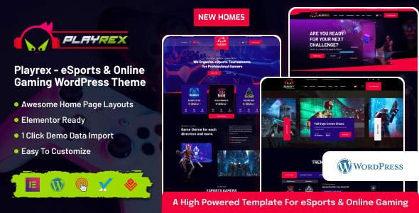 Playrex v1.4.7 – 电子竞技与游戏新闻 WordPress 主题下载