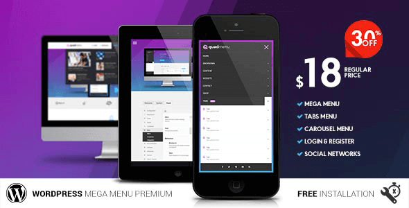 QuadMenu v3.2.2 主题开发者超级菜单插件下载
