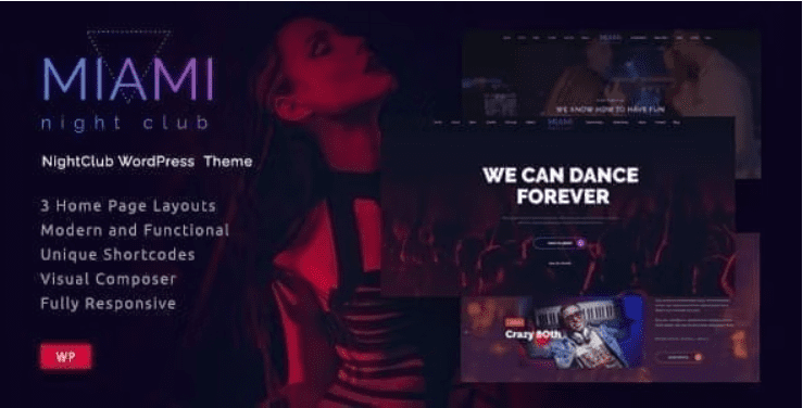 Miami Night Club WordPress v1.4.0 夜店俱乐部主题下载