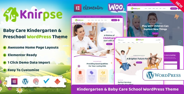 Knirpse v1.6.7 幼儿园和婴儿护理 WordPress 主题下载