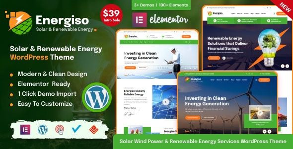 Energiso v1.4.6 太阳能和可再生能源 WordPress 主题下载