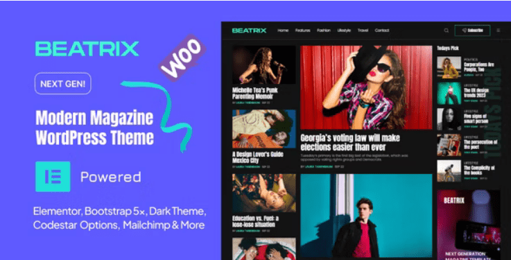 Beatrix v1.0 – 现代杂志 WordPress 主题下载