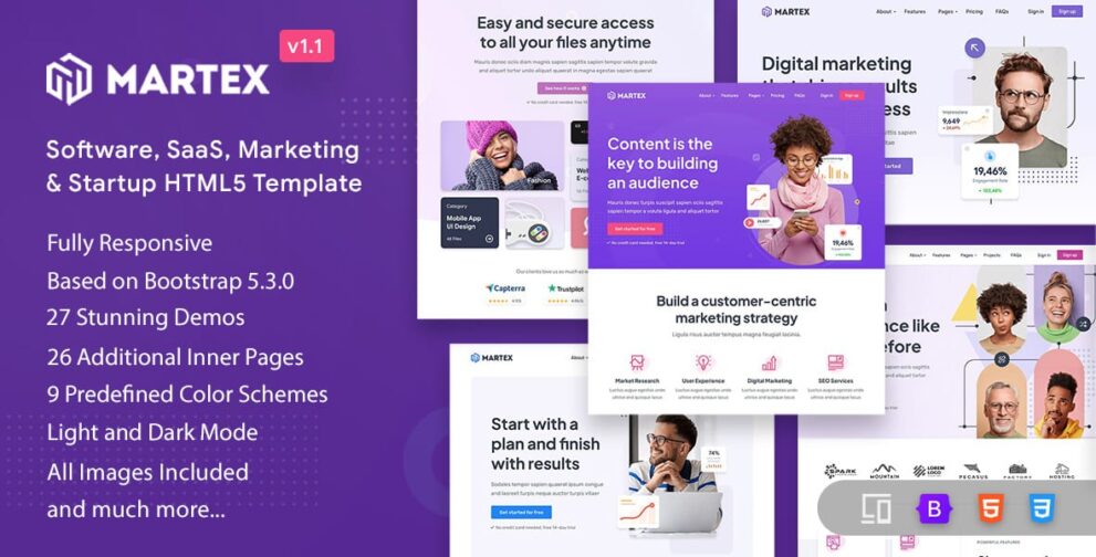 Martex v1.3.2 – 软件、SaaS 和初创企业登陆页面 WordPress 主题下载
