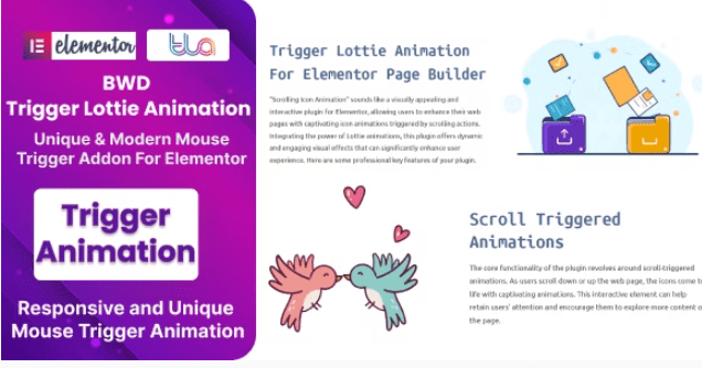 BWD Trigger Lottie Animation Addon For Elementor v1.0.10 插件下载