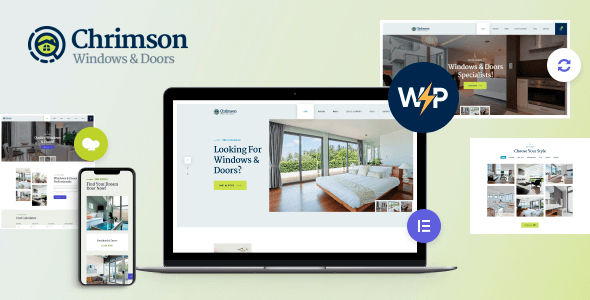 Chrimson v2.2 门窗服务商店 WordPress 主题下载 + Elementor