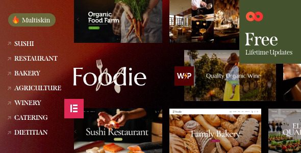 Foodie v1.4.0 美食与美酒 Elementor Multiskin WordPress 主题下载 [已激活]