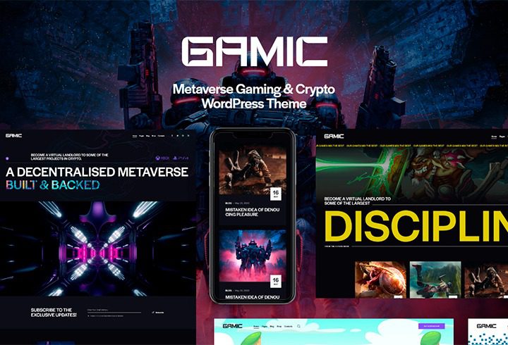 Gamic v1.22.0 Metaverse 游戏和加密 WordPress 主题下载