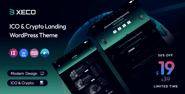 Xeco v1.2 ICO 和加密货币登陆 WordPress 主题下载