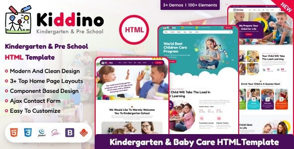 Kiddino v1.3.6 儿童和幼儿园 WordPress 主题下载