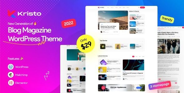 Kristo v3.6 现代杂志 WordPress 主题下载