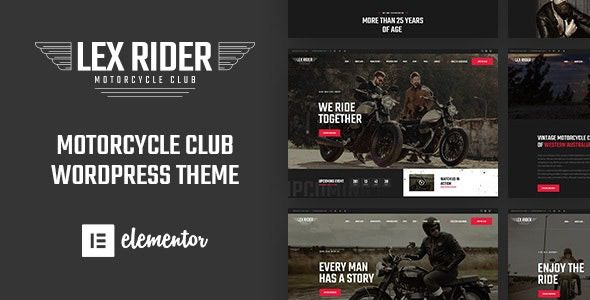 LexRider v.1.6.9 摩托车俱乐部 WordPress 主题下载