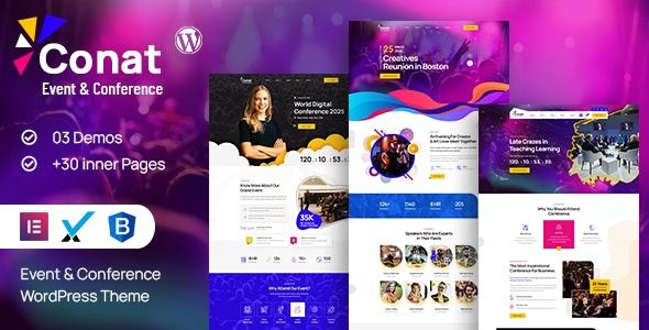 Conat v1.2.8 活动和会议 WordPress 主题下载 + RTL Ready
