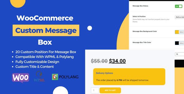 WooCommerce Product Page Custom Message Box v1.0.0 WooCommerce 产品页面自定义消息框插件下载