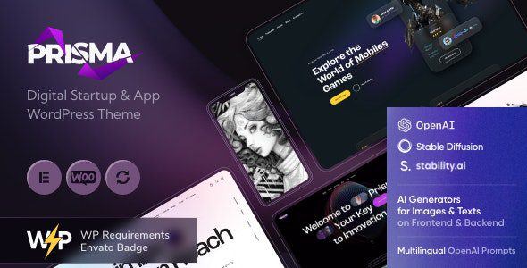 Prisma v1.18 – AI数字产品和软件独立站官网WordPress 主题下载