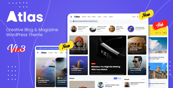 Atlas v2.2.0 – 创意博客和新闻 WordPress 主题下载