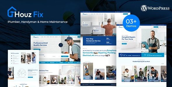 HouzFix v1.1.6 水管工、杂工服务 WordPress 主题下载