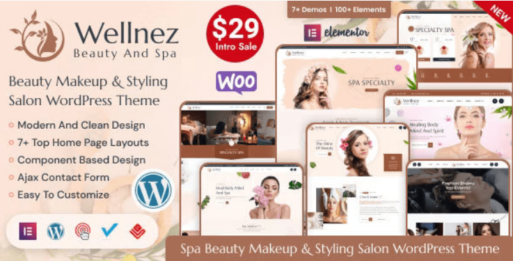 Wellnez v2.3.4 美容水疗健康沙龙 WordPress 主题下载