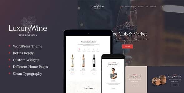 Luxury Wine v1.1.10 酒品店和葡萄园 WordPress 主题 + 商店下载