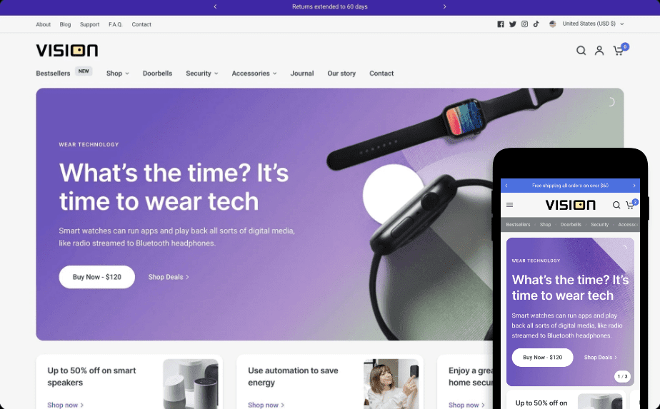 Shopify Vision Theme v1.1.0 主题下载
