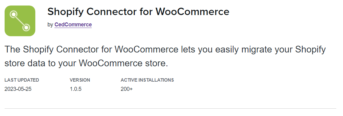 Shopify Connector for WooCommerce v1.0.0 Shopify 商店数据迁移到 WooCommerce 商店插件下载