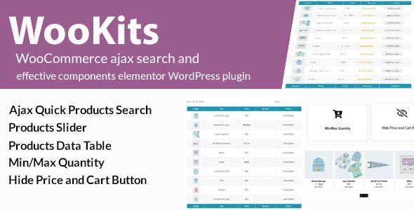 Wookits v1.1.1 – WooCommerce ajax 搜索和有效组件 elementor WordPress 插件下载