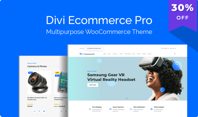 Divi Ecommerce Pro v1.0.12 WooCommerce 店面子主题下载