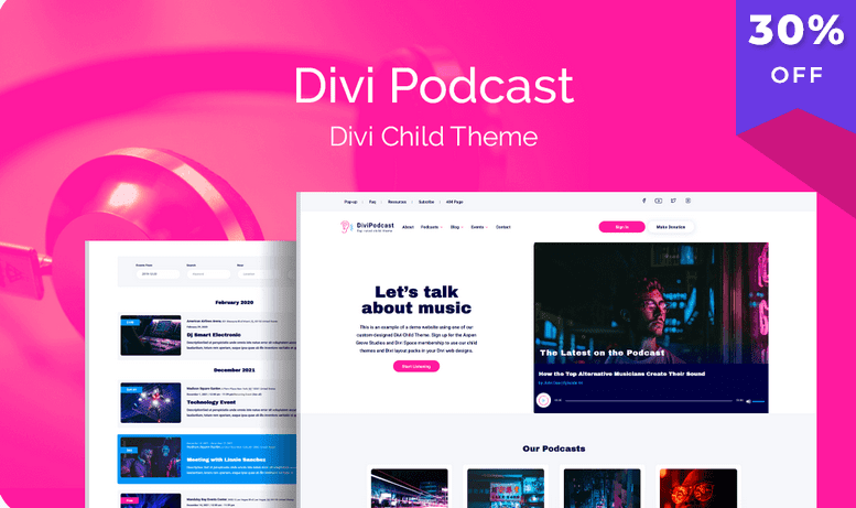 Divi Podcast v1.1.8 博客子主题下载