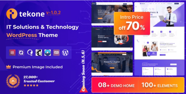 Tekone v1.1.5 IT 解决方案和技术 WordPress 主题下载