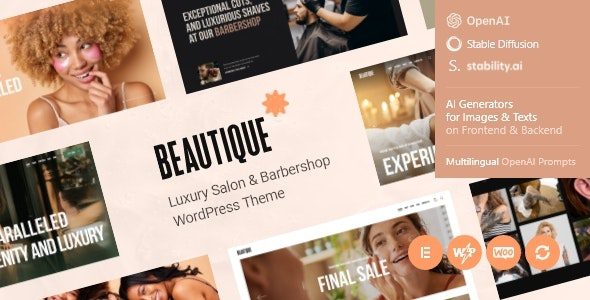 Beautique v1.1.0 – 豪华沙龙和理发店 WordPress 主题下载
