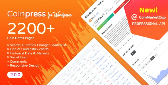Coinpress v2.4.0 WordPress 的加密货币信息展示页面小工具插件下载