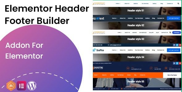Elementor Header Footer Builder Addon v1.0.3 header和footer设计菜单插件下载