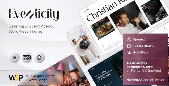 Eventicity v1.13.0 – 餐饮与活动代理 WordPress 主题下载