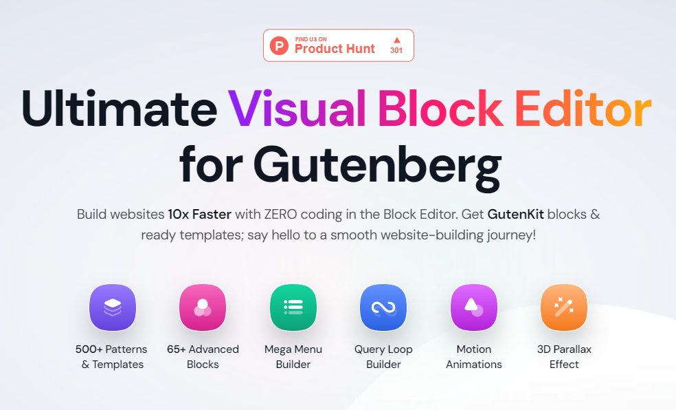 GutenKit Blocks Pro v2.3.12 – 古腾堡页面构建器区块拖拽设计元素插件下载