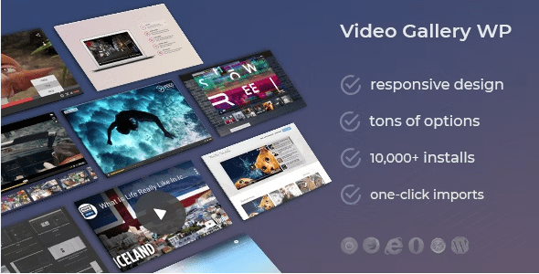 Video Gallery and Player Pro v.1.5 [by WpOnlineSupport] wordpress视频列表页面创建作品集展示插件