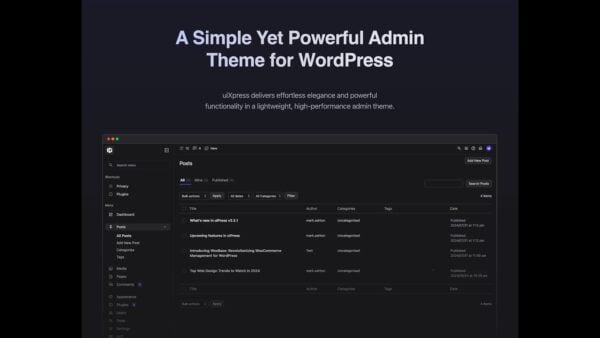 uiXpress pro v1.5.2 – 适用于 WordPress 的一个简单但强大的后台管理主题插件下载