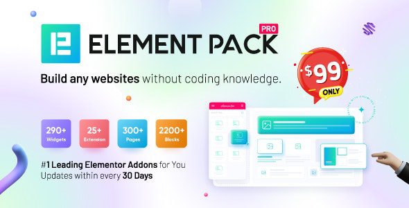 Element Pack Pro v9.9.2 Last U Addons for Elementor Elementor设计元素小部件插件破解版下载