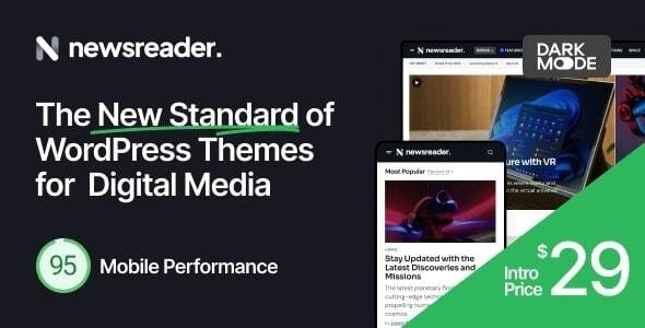 Newsreader v1.0.8 用于数字媒体的创新型 WordPress 主题下载