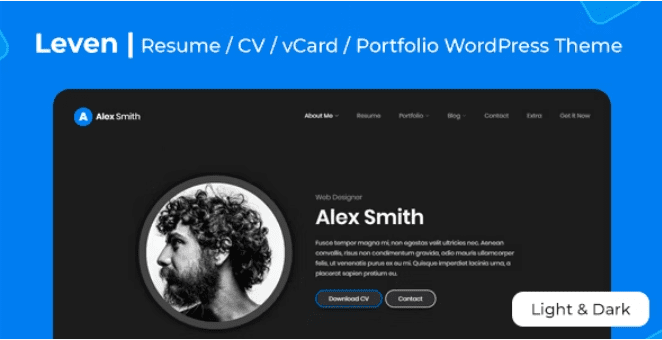 Leven v.1.8.4 简历/CV 的 WordPress 主题下载