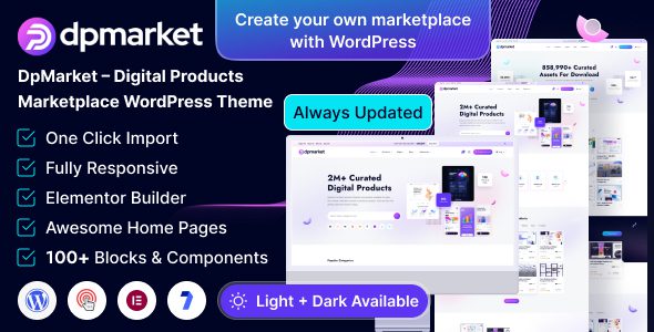 DpMarket v1.0.1 – 数字市场多供应商 WooCommerce 主题 多用途下载