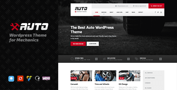 Auto v2.0.0 – 面向机械师、汽车经销商和维修店的 WordPress 主题下载