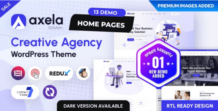 Axela v1.1.8 创意机构 WordPress 主题下载