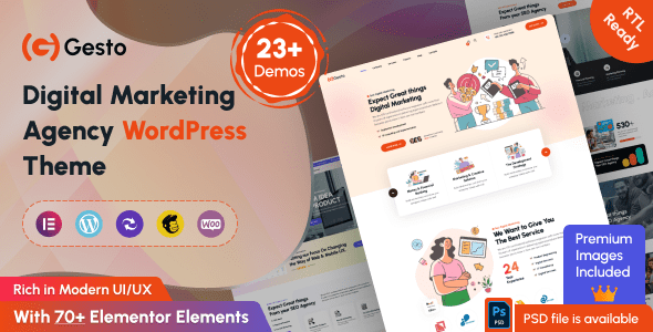 Gesto v1.0.6 – 数字营销机构 WordPress 主题下载