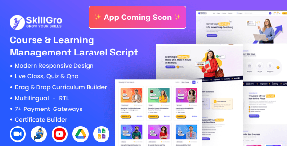SkillGro v3.4.0 – 课程与学习管理系统 Laravel 脚本（LMS）源码下载