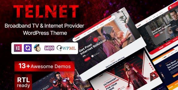 Telnet v2.0.3 宽带电视和互联网提供商 WordPress 主题下载